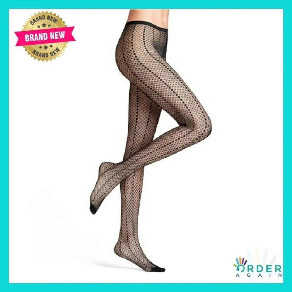 Geometric Fishnet Tights Footed Elegant Formal Office Wear Seamless